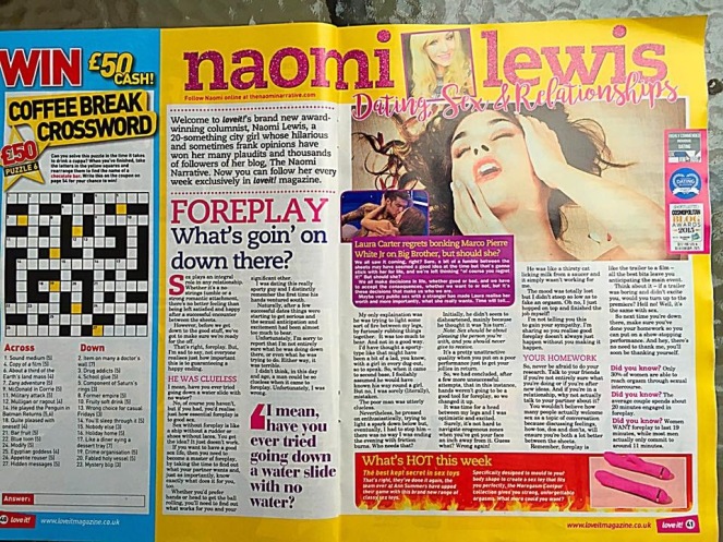 Naomi Lewis in Loveit! Magazine